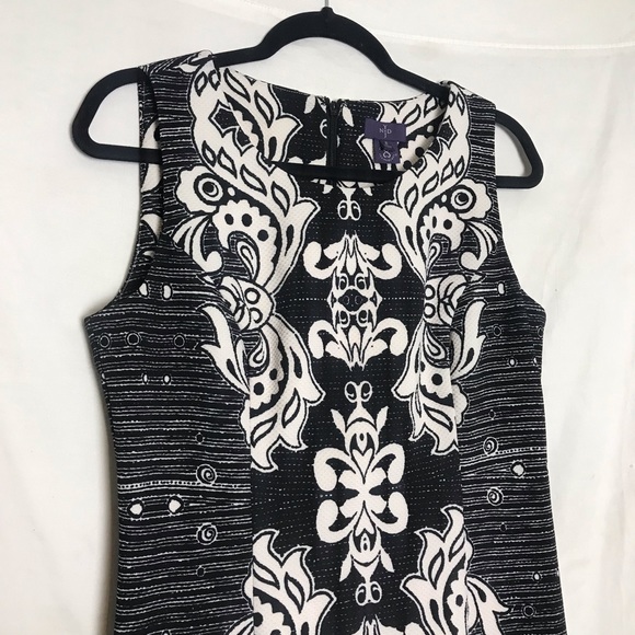 NYDJ Lift Tuck Technology Damask Abstract Print Sleeveless Sheath Dress Sz 8 - Picture 6 of 13